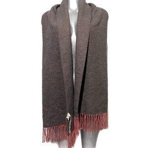 Reversible Scarf Ascot Wrap Rebozo Fringed Lightweight Bohemian Casual Soft Boho